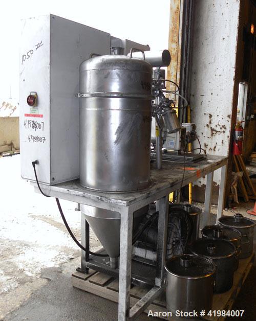 Used Alpine Fluidized Bed Opposed Jet Mill System, type 100AFG, 321 stainless steel, consisting of: (1) Alpine jet mill, model 100AFG, throughput rate approximately 1 to 25 kg/hr. Includes a classify...