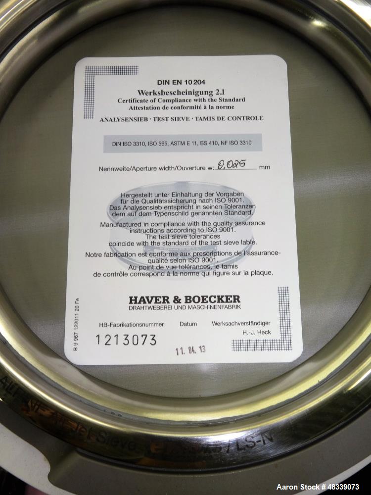 Used Hosokawa Alpine Air Jet Sieve, Model E200LS.