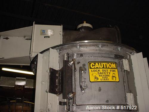 USED: Hosokawa-Micron jet stainless steel pulverizer, model MJ-7-4with model MS-4 separator/classifiers, 6 high pressure jet nozzles,4" diameter x 36" long stainless steel feed screw feeder with 1 hp...