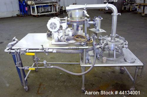 Used Jet Pulverizer Micron-Master Jet Mill, Size 12.  304 Stainless steel and tungsten carbide product contact areas. 12” Diameter chamber, typical feed rate 25-250 pounds an hour, air required 225 S...