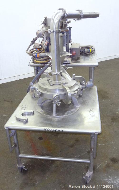 Used Jet Pulverizer Micron-Master Jet Mill, Size 12.  304 Stainless steel and tungsten carbide product contact areas. 12” Diameter chamber, typical feed rate 25-250 pounds an hour, air required 225 S...