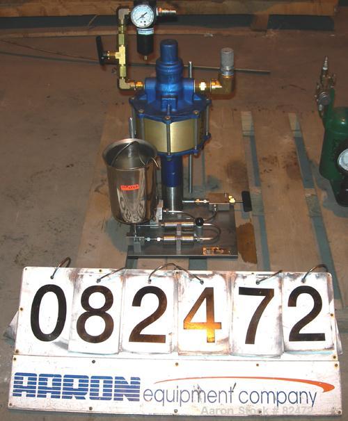 USED: Microfluidics lab microfluidizer, model 110-Y, stainless steel. Unit designed for high shear rates, maximizing the energy per unit fluid volume to produce uniform submicron particle and droplet...