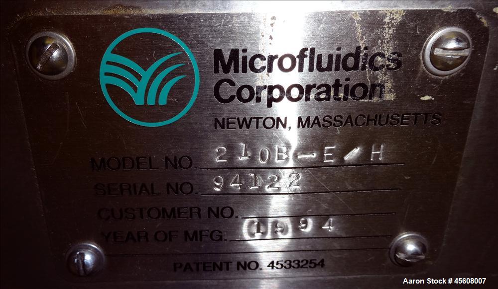 Used Microfluidics Model M-210EH Microfluidizer