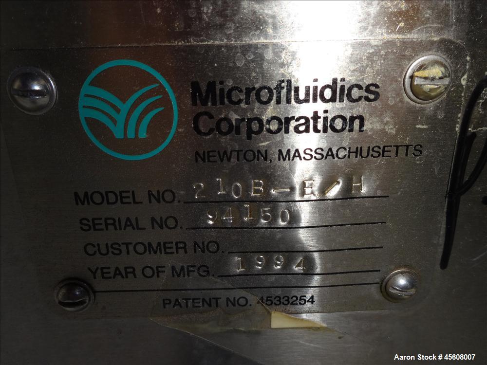 Used Microfluidics Model M-210EH Microfluidizer