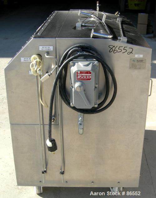 Used Microfluidics Lab Microfluidizer Electric-Hydraulic Processor, Model M140K, 304 Stainless Steel. Unit designed for high shear rates, maximizing the energy per unit fluid volume resulting in unif...