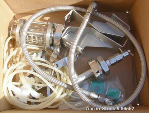 Used Microfluidics Lab Microfluidizer Electric-Hydraulic Processor, Model M140K, 304 Stainless Steel. Unit designed for high shear rates, maximizing the energy per unit fluid volume resulting in unif...