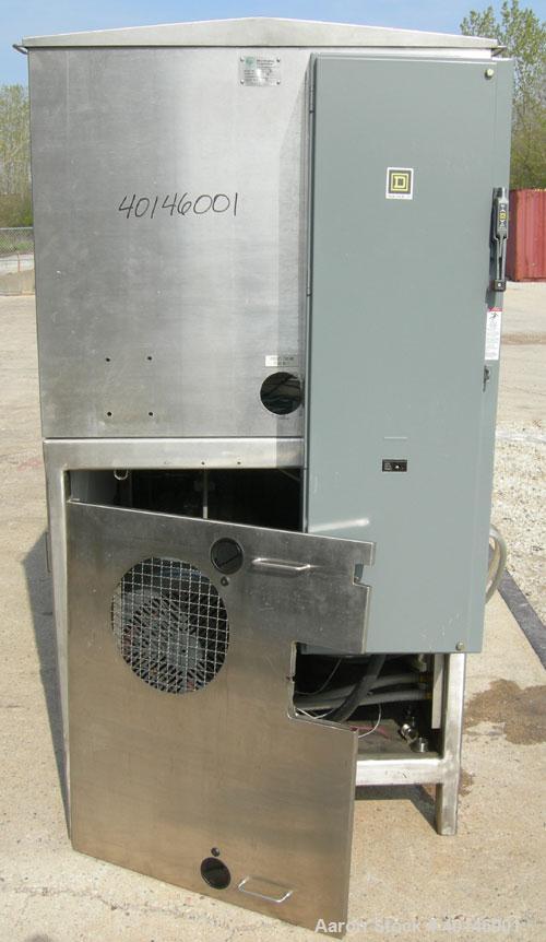 USED: Microfluidics Series Production Microfluidizer, Model M610-100, stainless steel. Electrically driven, dual plunger, hydraulic intensifier pump to pressurize the process stream. Unit designed fo...