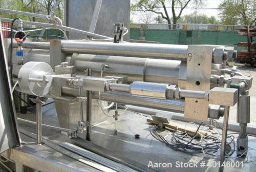USED: Microfluidics Series Production Microfluidizer, Model M610-100, stainless steel. Electrically driven, dual plunger, hydraulic intensifier pump to pressurize the process stream. Unit designed fo...