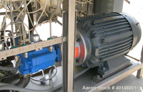 USED: Microfluidics Series Production Microfluidizer, Model M610-100, stainless steel. Electrically driven, dual plunger, hydraulic intensifier pump to pressurize the process stream. Unit designed fo...