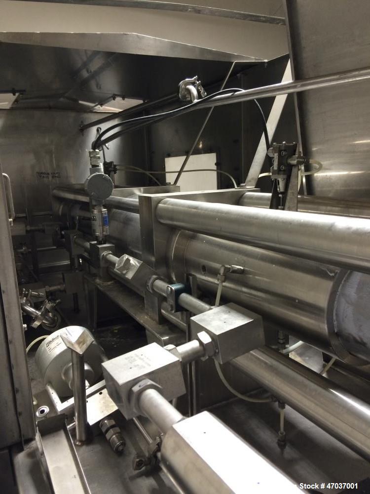 Used Microfluidics Series Production Microfluidizer, Model M610-100. Stainless steel. Electrically driven, dual plunger, hydraulic intensifier pump to pressurize the process stream. Unit designed for...