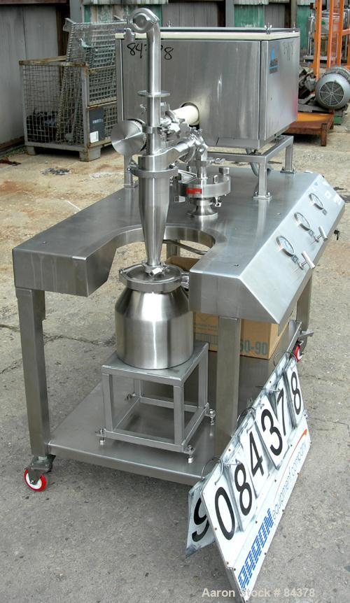 Used Sturtevant Sanitary Micronizer, Model 4SDM, Sanitary Design, 304 stainless steel. 4" diameter chamber. Requires 55 compressed air/gas scfm. Approximate 2-40 pounds an hour capacity. Includes an ...