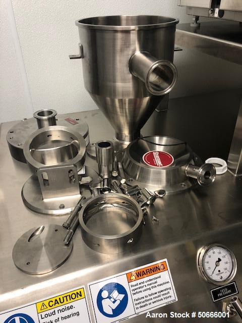 Used Sturtevant Mill, 4", Micronizer, Model OM2,  Stainless steel.  Open Manifold design. Options: Portable Stainless steel table with air controls, Volumetric Feeder with controller, conical bag hol...