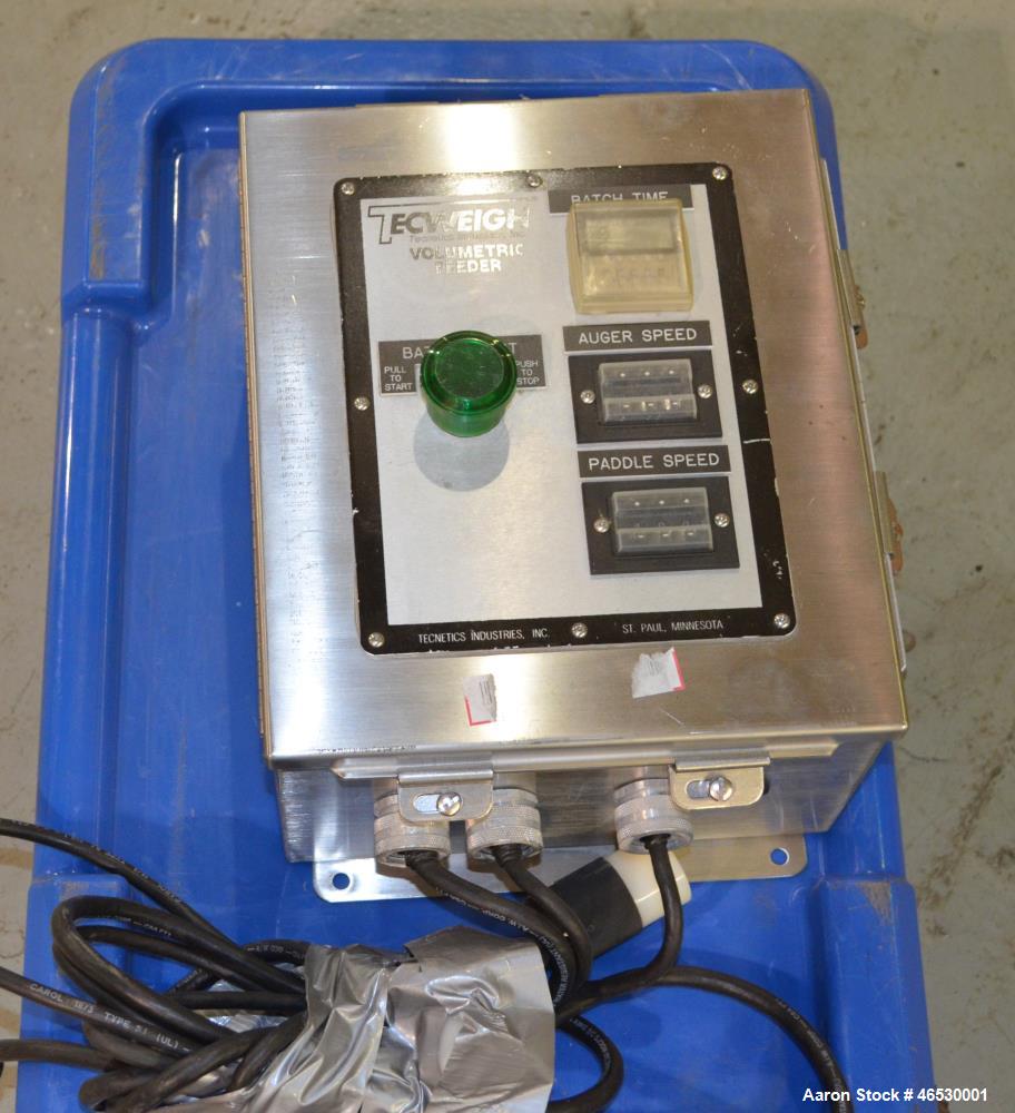 Used Sturtevant SDM4 Micronizer, Stainless Steel. (1) SDM4 table, parts and accessories. (1) Technweigh S5 Volumetric Feeder, 120 Volt, 1 speed, dual drive, digital batch timer, model 5. 1/8hp Motor....