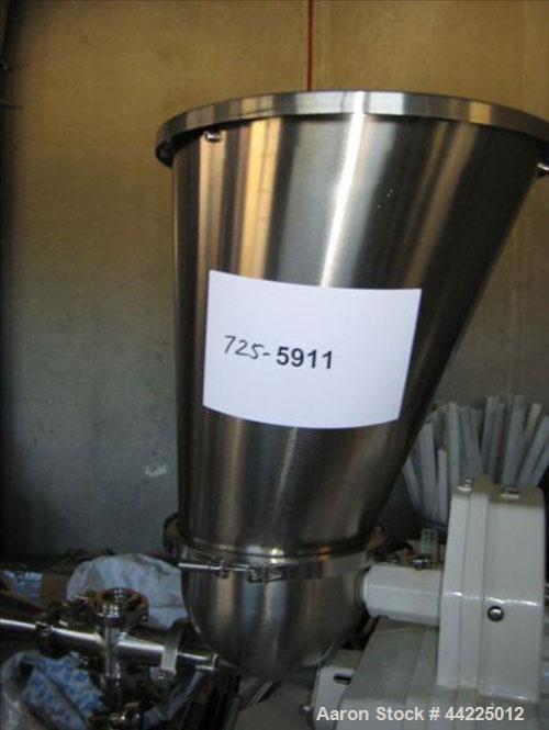 Used Sturtevant Micronizer, Model SSC4. With K-Tron model K2MVT20 feeder, 1/2 hp xp. Cyclone fines collector, on a stainless steel base. Serial #0300702.