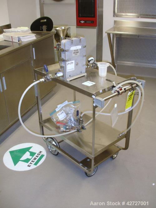 Used Trost 6’’ Jet Mill, Model TX 41585, Stainless Steel. Dual jets on cart with cyclone, serial #71211.