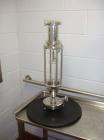 Used Jetpharma Jet Mill, Model MCJETMILL 50, Stainless Steel. Approximately 4’’ diameter. Rated .05-5 kg/hr, batch size 3g-20kg. Unit includes a Ktron twin screw feeder mounted in Isolation Solutions...