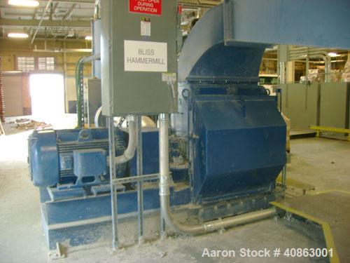 Used Bliss Model 3840 Full Circle Hammermill.  8 sets of hammers, 250 hp Baldor motor.