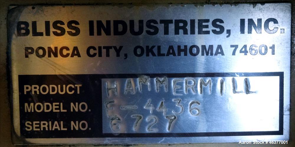 Used Bliss Hammer Mill, Model E-4436