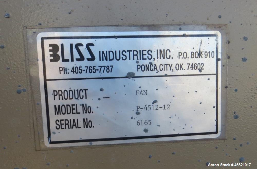 Used Bliss Eliminator Hammer Mill, Model EMFD 4840-TFA. 48" Diameter x 40" wide grinding chamber, on unitized base with 300hp, 230/460 volt motor, with rotary feeder and magnet, serial# 5937. Bliss F...