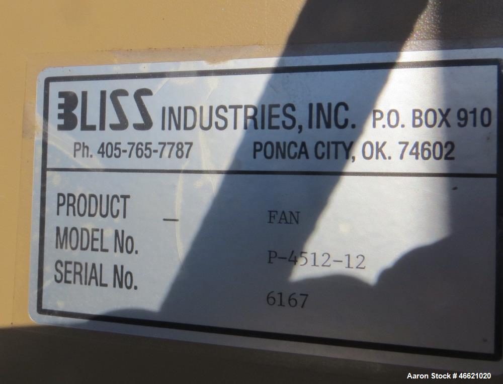 Used Bliss Eliminator Hammer Mill, Model EMFD 4840-TFA. 48" Diameter x 40" wide grinding chamber, on unitized base with 300hp, 230/460 volt motor, with rotary feeder and magnet, serial# 5934. Bliss F...