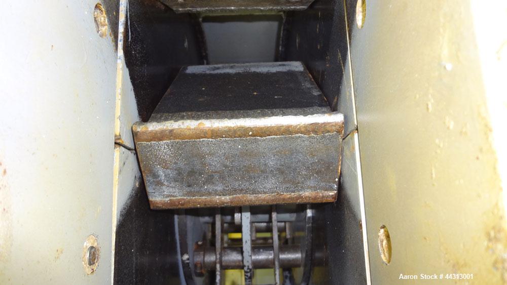 Used Bliss Industries Eliminator Relief Hammer Mill, Model ER-1906-TF, Carbon Steel. 9” x 6” Top feed with chute, bottom discharge. (2) Removable side access doors. Approximately 1/4” thick swinging ...