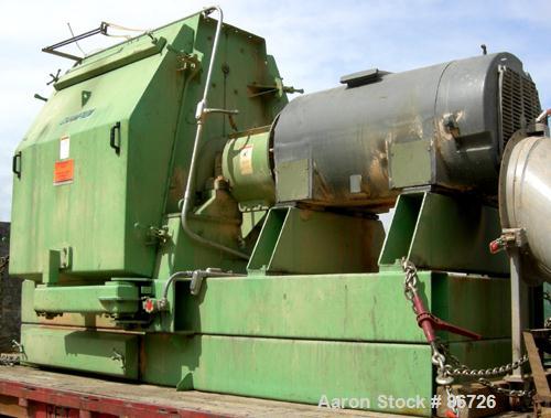 USED: Champion hammermill, model HM54-48, carbon steel. Approximate 54" diameter x 48" wide rotor with (6) rows of (24) 2-1/2" wide x 1/4" thick swing hammers. Teardrop style screen, approximate 7104...