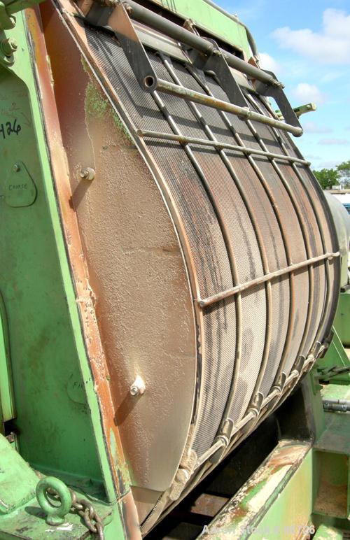 USED: Champion hammermill, model HM54-48, carbon steel. Approximate 54" diameter x 48" wide rotor with (6) rows of (24) 2-1/2" wide x 1/4" thick swing hammers. Teardrop style screen, approximate 7104...