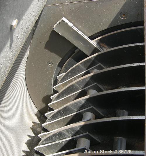 USED: Champion hammermill, model HM54-48, carbon steel. Approximate 54" diameter x 48" wide rotor with (6) rows of (24) 2-1/2" wide x 1/4" thick swing hammers. Teardrop style screen, approximate 7104...