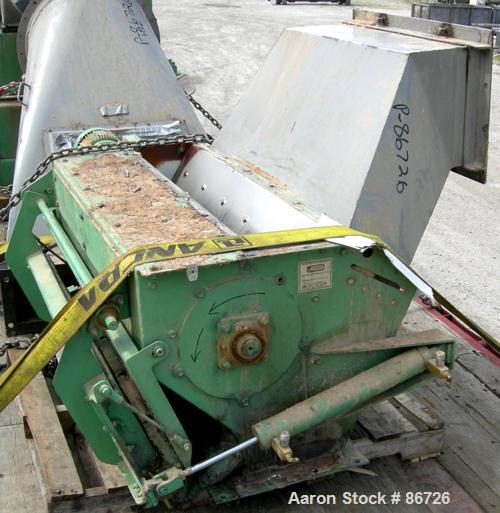 USED: Champion hammermill, model HM54-48, carbon steel. Approximate 54" diameter x 48" wide rotor with (6) rows of (24) 2-1/2" wide x 1/4" thick swing hammers. Teardrop style screen, approximate 7104...