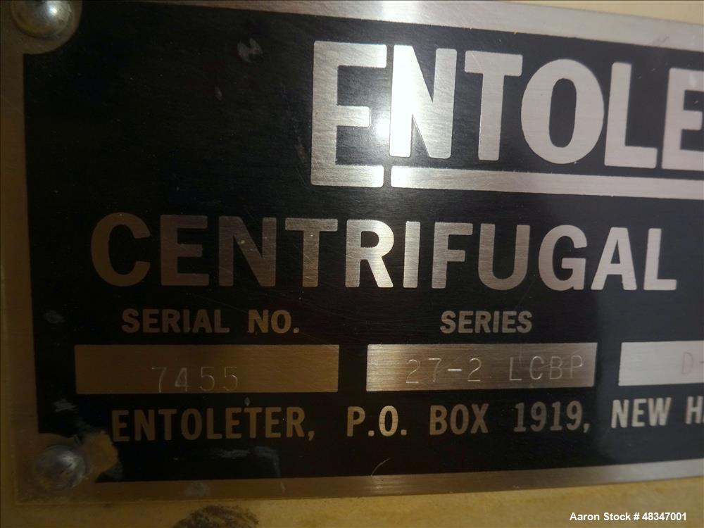 Used Entoleter Centrifugal Impact Mill, Model 27-2 LCBP, Carbon Steel.