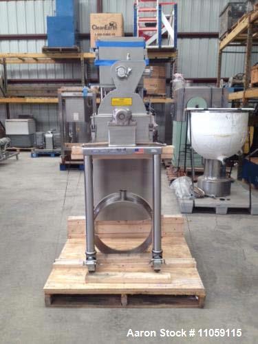 Used- Fluid AirImpact / Screening / Hammer Mill, Model 003. Stainless steel. Stainless steel fixed rotor with bars, 4" x 15"...