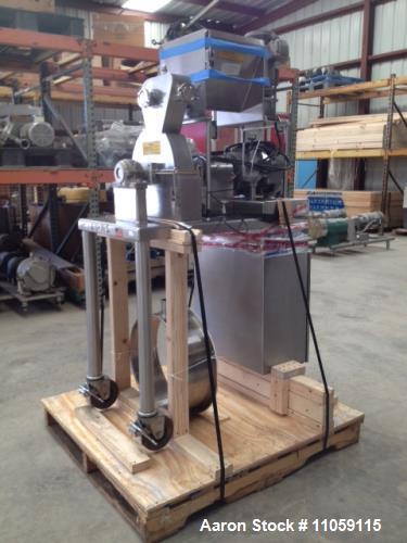 Used- Fluid AirImpact / Screening / Hammer Mill, Model 003. Stainless steel. Stainless steel fixed rotor with bars, 4" x 15"...