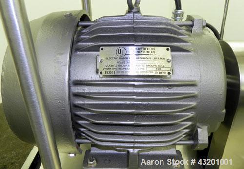Used Fluid Air Impact/Screening Mill, Model 003, 304 Stainless Steel. 17-4PH Stainless steel fixed rotor with bars, 4’’ x 15’’ cutting chamber with bottom screen. 1-1/2’’ diameter x 15’’ long top scr...