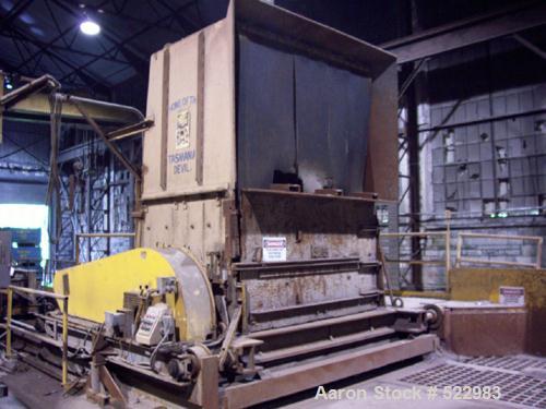 USED: T J Gundlach Machine Company crusher/breaker, model 972-140060. Crusher rollers driven by (2) 75 hp motors. Length 144-1/2", width 179-3/8", height with hopper 151-1/16"; height with upper hopp...