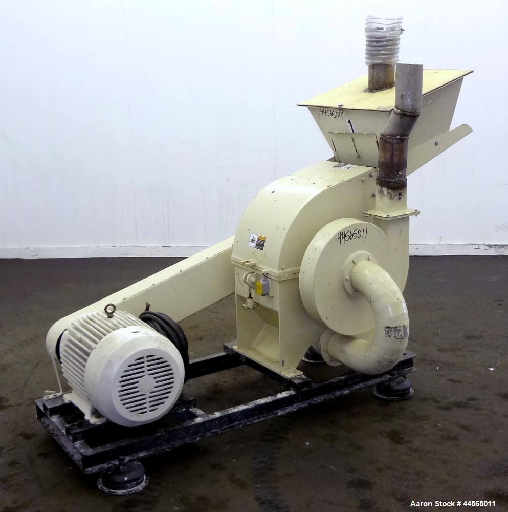 Used Colorado Mill Equipment CME Hammer Mill, Model HMA-30, Carbon Steel. Approximate capacity 500-3500 pounds an hour depending on material. 11" Diameter x 12" wide rotor with (24) 2" wide x 3/16" t...