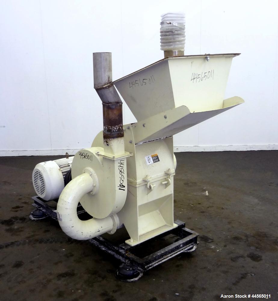 Used Colorado Mill Equipment CME Hammer Mill, Model HMA-30, Carbon Steel. Approximate capacity 500-3500 pounds an hour depending on material. 11" Diameter x 12" wide rotor with (24) 2" wide x 3/16" t...