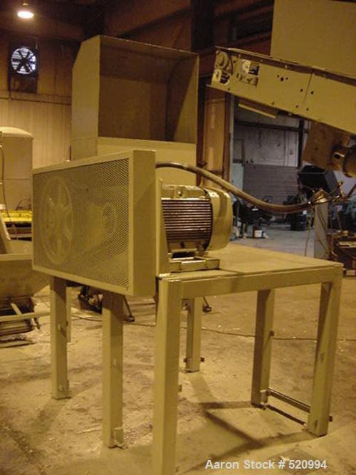 USED: Jacobson model 1831 hammermill. 18" x 30" hopper. It has a solid rotor and staggered carbide cutting tips along with a bed knifeand .5" screen. Can be used for wood, glass, plastics, metals, ru...
