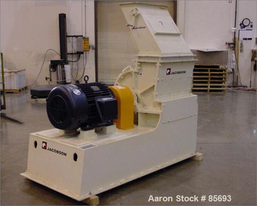 Unused-UNUSED: Jacobson half circle Commander model 2424D hammermill. Carbon steel. Rotor is standard staggered, hardfaced hammers. Approx 837 square inches of screen area. Access door. Top feed, bot...