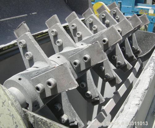Used Jacobson Flake Breaker, model 36 Little Jake, carbon steel. Approximately 12'' diameter x 36'' long rotor with (24) bolt on hammers, 1/4'' thick. Driven by a 10 hp, 3/60/230/460 volt, 1760 rpm m...