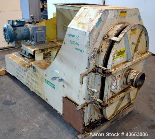 Used Jacobson Series 1 Full Circle Hammermill, Model P-241DFF, Carbon Steel.Approximately 14" diameter x 9" wide rotor with approximately " thick swinging blades.9-1/2" wide teardrop shaped screen, 8...
