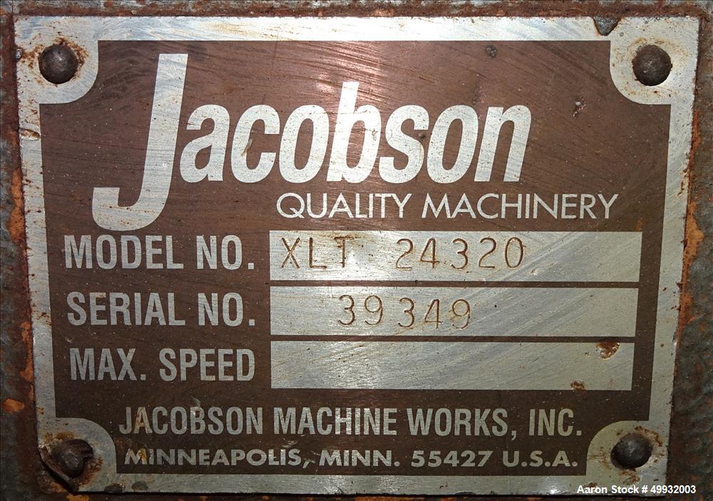 Used Jacobson Hammer Mill, Model XLT 24320, Carbon Steel.