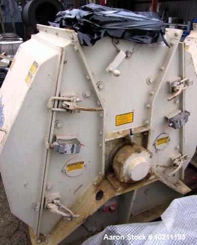 Used- Jacobson Full Circle Hammermill, Model XLT-42326. Top gravity flanged inlet, 10" wide x 20.5" long. High capacity for ...