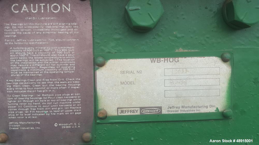 Used Jefferey Hammer Hog, Model: 34WBS.