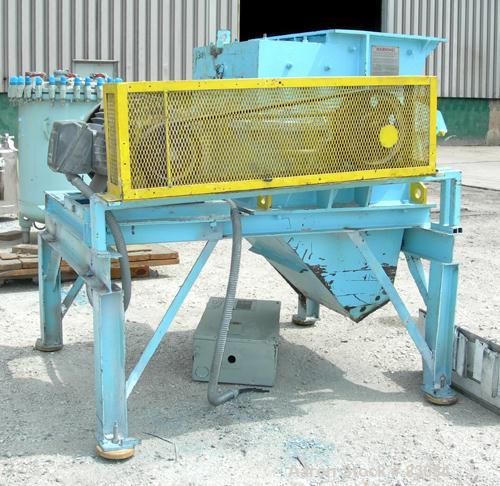 USED: Magnatech Engineering Hammermill, model 24X30HMDR, carbon steel. 19" x 32" top feed, no hopper, bottom discharge. (4) Rows of (20) 3-1/2" wide x 1" thick swinging hammers. Approximate 1" diamet...