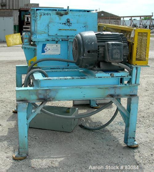 USED: Magnatech Engineering Hammermill, model 24X30HMDR, carbon steel. 19" x 32" top feed, no hopper, bottom discharge. (4) Rows of (20) 3-1/2" wide x 1" thick swinging hammers. Approximate 1" diamet...