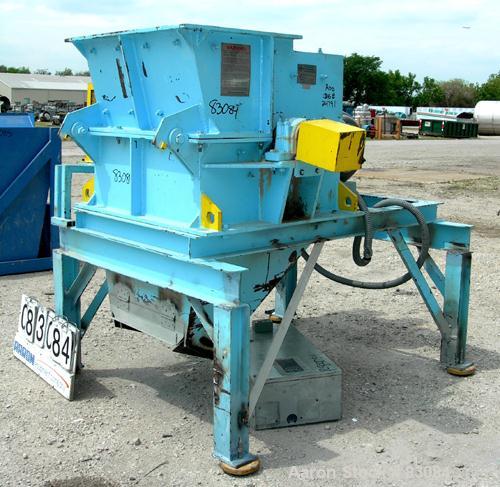 USED: Magnatech Engineering Hammermill, model 24X30HMDR, carbon steel. 19" x 32" top feed, no hopper, bottom discharge. (4) Rows of (20) 3-1/2" wide x 1" thick swinging hammers. Approximate 1" diamet...