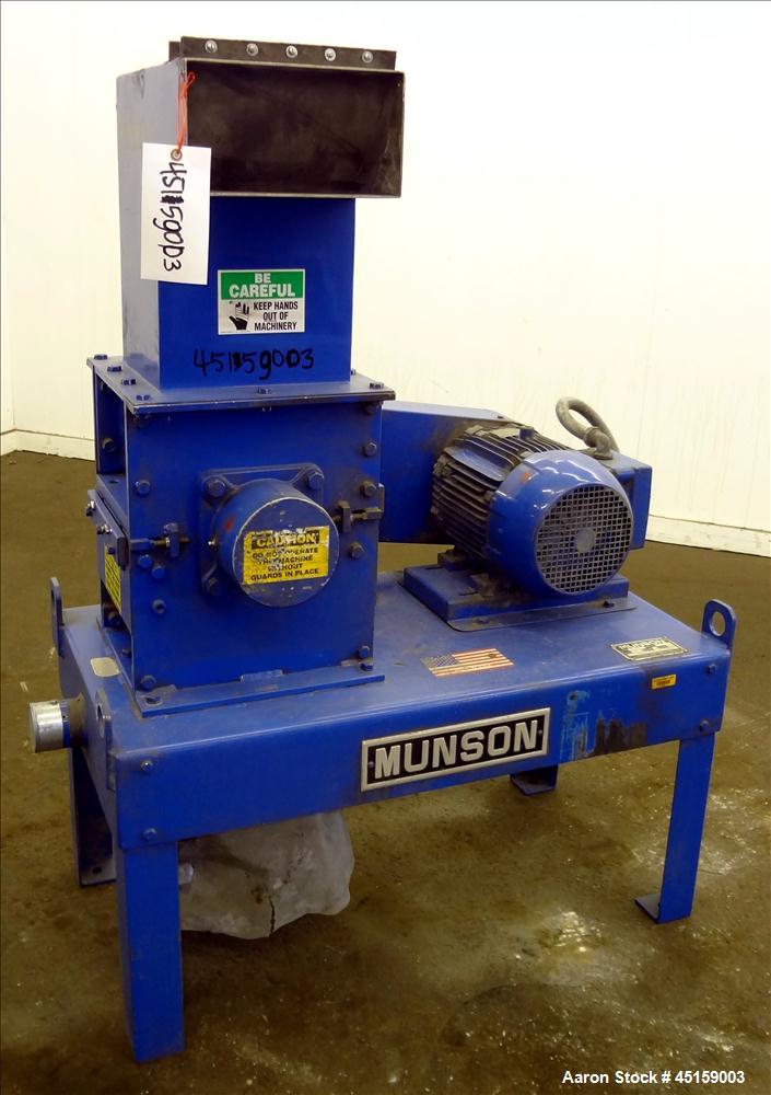 Used Stainless Steel Munson Machinery Screen Classifying Cutter, Type SCC10-SS