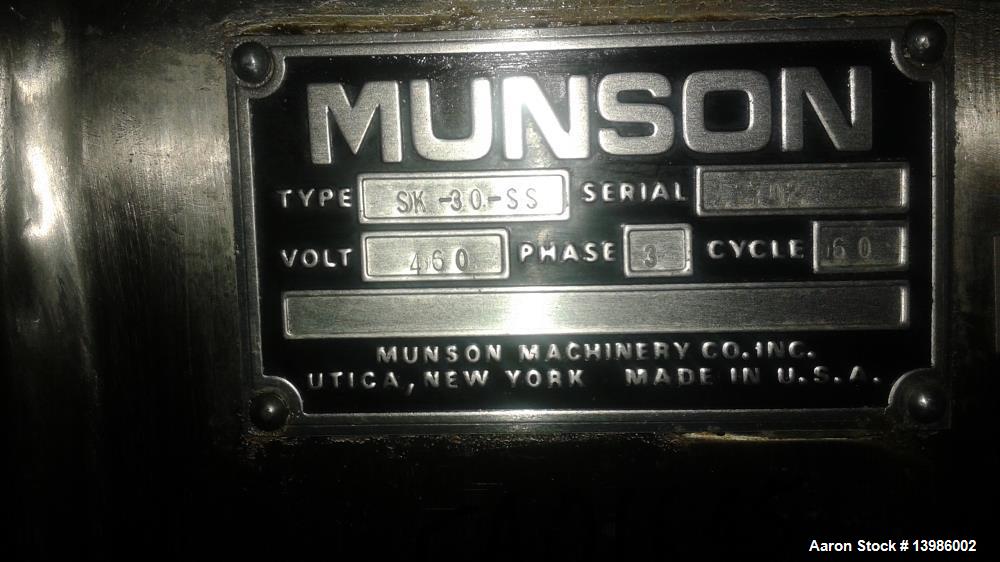 Used- Munson Attrition Mill, Model SK-30-SS