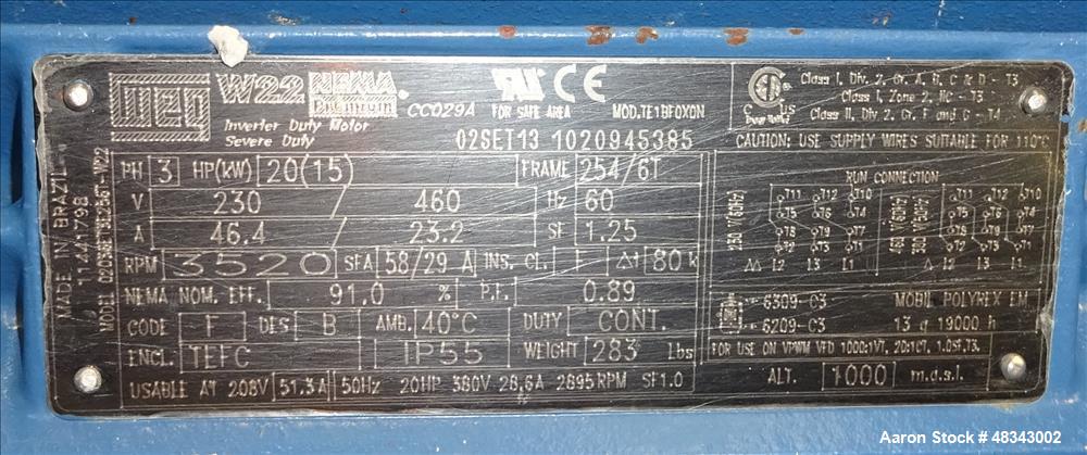 Used Prater Hammer Mill, Model G5, Carbon Steel.
