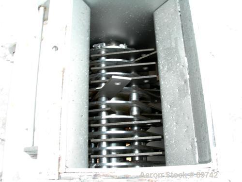USED: Prater Industries full screen hammer mill, model G6HFSI, 304 stainless steel. Approximate 10" diameter x 16" wide rotor with approximately 6 rows of (8) 2" wide x 1/4" thick swinging hammers. H...